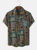 Men's Clothing Short Sleeve Ethnic Style Tribal Animal Print Shirt_viptrois.com