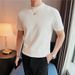 Men's Short-sleeved T-shirt Small Crew Neck High-quality 95 Cotton Slim-fitting Comfortable Elastic Half-sleeved T-shirt Versatile Men's Bottoming_viptrois.com