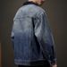 Men's Cargo Jacket Men Loose Spring And Autumn Casual Denim Coat Men's Coat Gradual Change Denim Shirt Men_viptrois.com