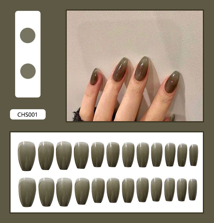European And American Solid Color Nail Wearing Nail Patches Finished Nail Patches Ballet Armor Trapezoidal Distinctive Translucent_viptrois.com