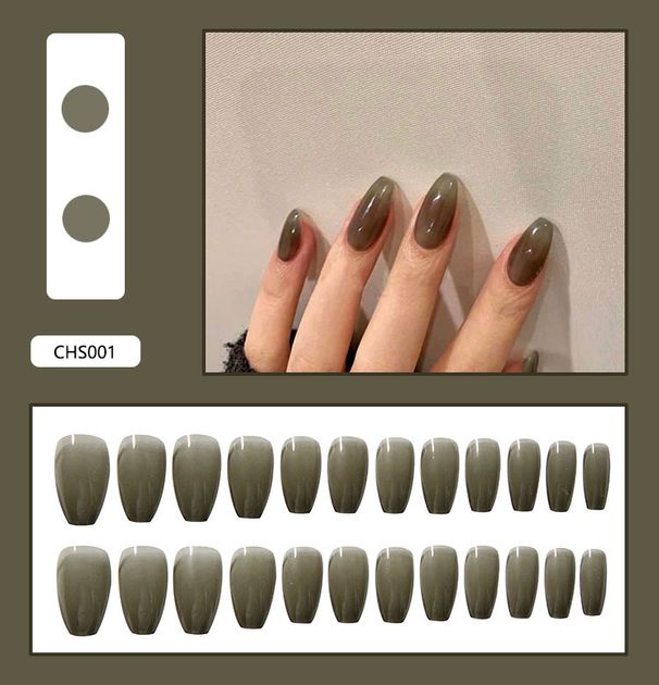 European And American Solid Color Nail Wearing Nail Patches Finished Nail Patches Ballet Armor Trapezoidal Distinctive Translucent_viptrois.com
