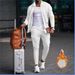 Men's Waffle Knit Zip-up Hoodie & Jogger Set - Fleece Lined Winter Lounge Wear With Pockets, Lightweight & Warm Comfort Outfit For Casual & Sports_viptrois.com
