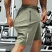 Men's Breathable Nylon Spandex Summer Shorts - High Elasticity, Waist Drawstring, Zipper Pockets, Navy Blue, Ideal For Gym, Hiking_viptrois.com