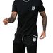 Men's Clothing Short Sleeved T Shirt Shorts Sexy Comfortable Loose Two Piece Suit_viptrois.com