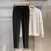 Men's Slim Fit Woolen Trousers High End Business Casual Style Straight Leg Cropped Dress Trousers for Spring Autumn And Winter_viptrois.com