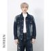 Men's Clothing Retro Distressed Denim Suit Jacket Washed Loose Straight Trousers_viptrois.com