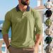 Men's Autumn Collar Polo Shirt - Breathable Pique Knit Long Sleeve Golf & Casual Wear With Contrast Trim (S-XXXL, 6 Colors)_viptrois.com