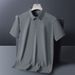 Plus Size Sports Casual Ice Silk Polo Shirt For Men, Summer Loose Fit, Versatile, Breathable, Quick-Dry Short Sleeve_viptrois.com