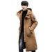Cotton Jacket, Mid-Length, 2023 New Korean Style, Over-the-Knee, Hooded, Fashionable, Winter Thickened Men's Coat_viptrois.com