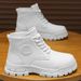 2025 Autumn New White Martin Shoes Casual Work Non-Slip Wear-Resistant Trendy Large Size Men's Boots_viptrois.com