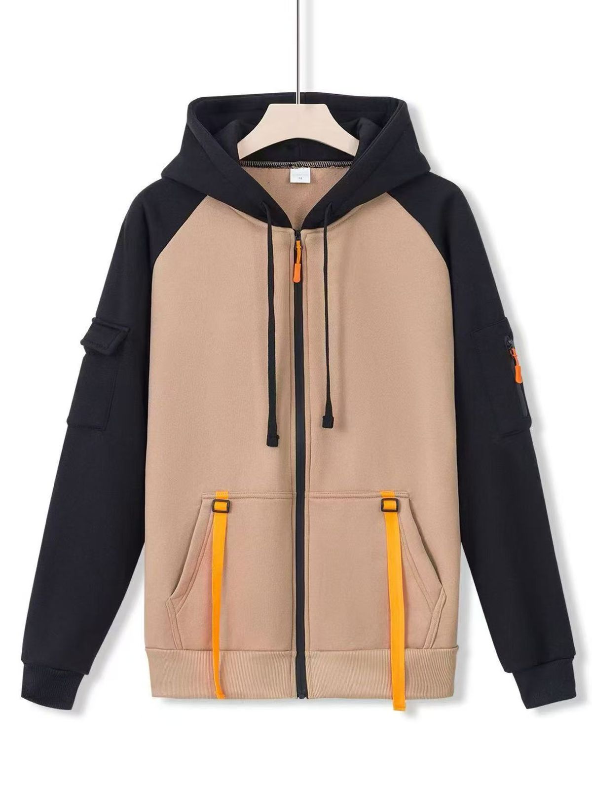 Men's Sweatshirt Hoodie Zipper Multi Pocket Zipper Shirt Men's Sports Casual Jacket Top_viptrois.com