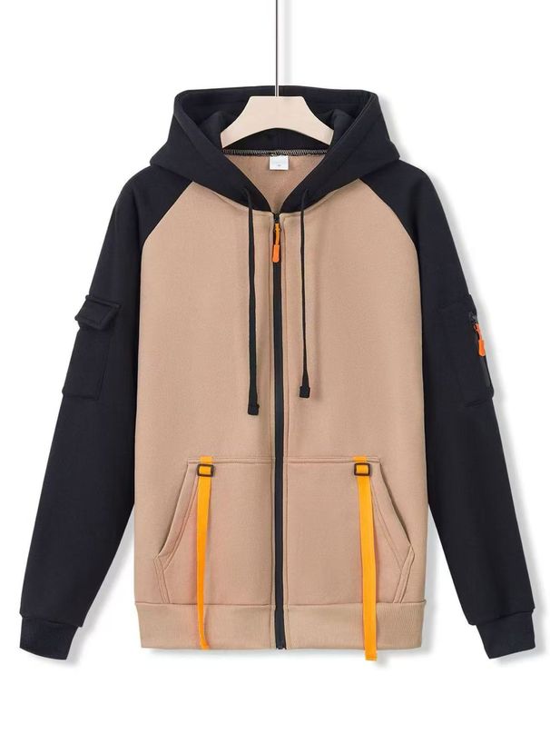 Men's Sweatshirt Hoodie Zipper Multi Pocket Zipper Shirt Men's Sports Casual Jacket Top_viptrois.com