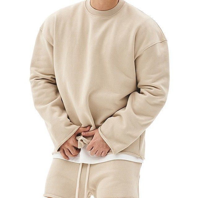 Men's Casual Hoodie - Loose Fit Cotton Pullover Sweatshirt For Gym, Running & Streetwear (Black, Grey, Beige, Khaki, White-Grey) - M-XXXL_viptrois.com