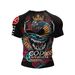 Men's Clothing New 3D Digital Printing Short Sleeved Sweat Wicking Quick Drying Breathable T Shirt Running Sports Leisure Fitness Tights_viptrois.com