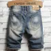 2025 Summer Clothing New Men Vintage Ripped Short Jeans Streetwear Fashion Hole Straight Thin Denim Shorts Male Brand Pants_viptrois.com