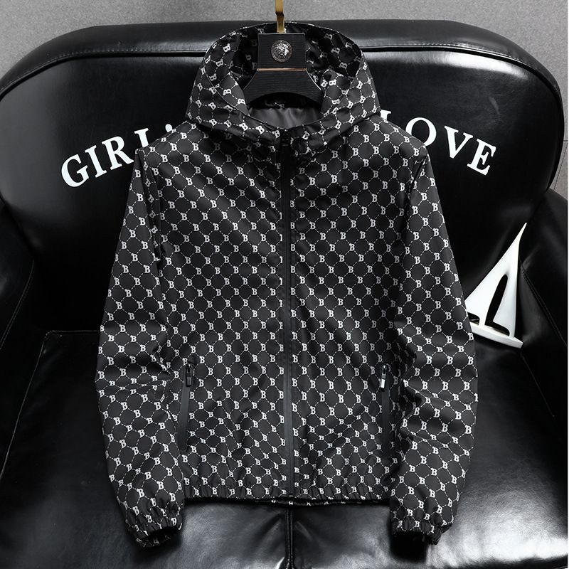 autumn new sports training casual hooded contrasting color side zipper jacket skinfriendly and comfortable jacket suit for men_viptrois.com