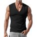 Men's Clothing Men's Loose V Neck Casual Sports Vest Solid Color Summer Simple Fit For Formal & Casual Cotton Vest_viptrois.com