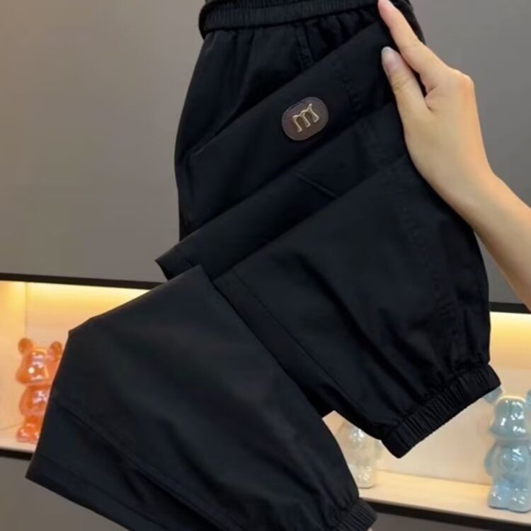Men's Trendy Embroidered Jogger Pants - Summer Casual Elastic Waist Slim Fit Sweatpants With Stylish Prints_viptrois.com