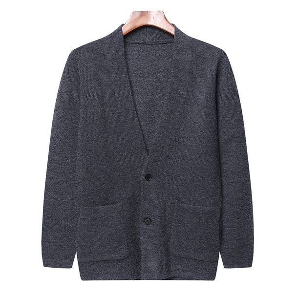 Men's Knit Cardigan Sweater - Slim Fit V-Neck Long Sleeve Pullover For Casual Wear (Gray, Black, Burgundy, Camel)_viptrois.com