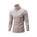 Pure Cross-Border Source European And American New High-Neck Men's Solid Color Twisted Sweater Youth_viptrois.com