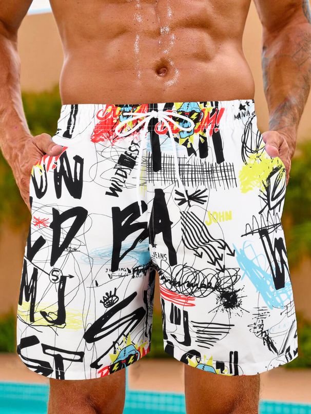 Men's Beach Shorts Loose And Quick-Drying Lined Swimming Trunks Men's Adult Hot Spring Leisure Shorts_viptrois.com