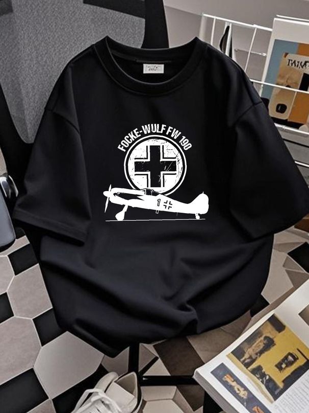 New Limited Focke Wulf FW 190 Luftwaffe Warbird Fighter Aircraft Gift T-Shirt Stylish Unisex Graphic Versatile Casual Homme Designer Clothes_viptrois.com