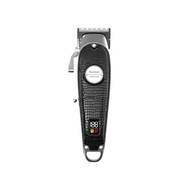 Kemei KM-k52s Professional Fast Rechargeable High Speed Motor Cordless Electric Hair Clipper Trimmer USB LCD Black_viptrois.com