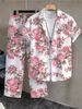 Y2 New Men's Casual Floral Print Suit Short Sleeve Shirt And Trousers Set Versatile Men's Clothing_viptrois.com