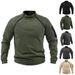 Loom European And American Stand Collar Sweatshirt Spring Loose Solid Color Outdoor Warm Breathable Tactical Men's Top In_viptrois.com