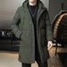 Men's Winter Hooded Puffer Jacket - Lightweight Warm Zip-Up Coat With Side Pockets, Slim Fit, All-Day Comfort (Black/Green/Gray, Sizes M-8XL)_viptrois.com