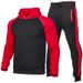 Men's Clothing New Men's Color Matching Plus Velvet Hooded Pullover Loose Trend Men's Raglan Sleeve Sports Sweater Suit_viptrois.com