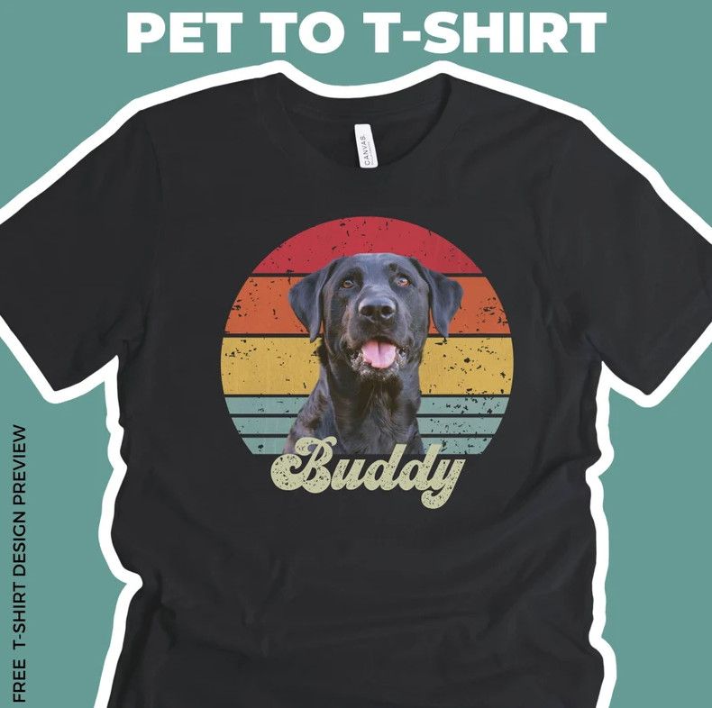 Custom Dog Shirt, Custom PeT Shirt Mens Womens Tees Top With Vintage Portrait - Personalize Your Pet_viptrois.com