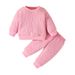225 New Spring And Autumn Cross Border Baby Girl Round Neck Long Sleeve Top + Letter Printed Pants Two Piece Set In Stock_viptrois.com