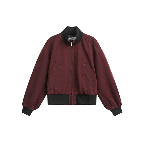 Yidao Vintage 2025 Autumn American Style Bomber Unisex Trendy Brand Stand Collar Cleanfit Short Baseball Jacket_viptrois.com