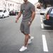 Men's Clothing Men's Casual Sports Short Sleeved Shorts Street Sports Round Neck Suit Multi Color_viptrois.com