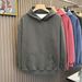 Old Washed Hooded Sweatshirt For Men With Dropped Shoulders And Thick Solid Color Hoodie_viptrois.com