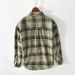 New Men's Casual Long Sleeved Checkered Cotton Shirt Jacket_viptrois.com