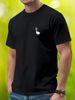 Maglietta Uomo 180g Cotone Girocollo Stampa Oca Con Cappello Traspirante Top Casual Estivo Taglio Regolare_viptrois.com