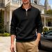 Men's Clothing Oversized Heavyweight Fleece-Lined Stand Collar Zip-Up Sweatshirt - Winter Plaid Business Casual Pullover With Reinforced Stitching_viptrois.com