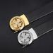 Belt men's alloy cowhide automatic rotating buckle belt for young and middle-aged casual versatile pants belt manufacturer wholesale direct sales_viptrois.com