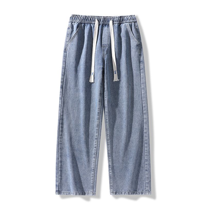 Men's Washed Wide-Leg Jeans – Streetwear Essential, Spring/Summer Loose Straight Fit Denim Pants In Vintage Wash_viptrois.com