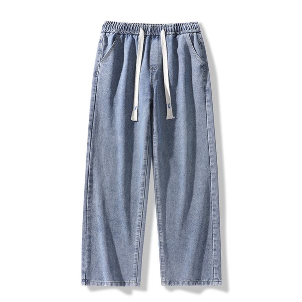 Men's Washed Wide-Leg Jeans – Streetwear Essential, Spring/Summer Loose Straight Fit Denim Pants In Vintage Wash_viptrois.com