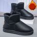 SHLIANG Winter Snow Boots Men High Top Fluffy Boots High Quality Waterproof Leather Boots Fashion Outdoor Men Non-Slip Ankle Boots X0079_viptrois.com