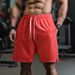 Shorts Men Summer Solid Color Large Size Loose Casual Pants Men Thin Quick Drying Running Sports Fitness Five Point Pants_viptrois.com