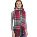 Unisex Shawl Autumn-winter woven dog tail looped yarn plaid fringe scarf_viptrois.com