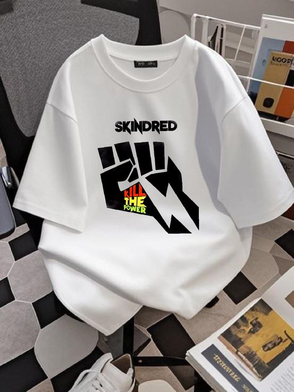 Skindred Kill The Power T-Shirt S-2XL Soft Unisex Stylish Breathable Slightly Versatile Stretched Comfortable Homme Streetwear Casual Fashion_viptrois.com