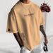 Cross-Border European And American Trendy Brand Men's Loose Letter Print Short Sleeve Spring Summer Comfortable Round_viptrois.com