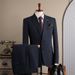 Men's Clothing Slim Fit Business Suit Set - British Style Formal Blazer & Dress Pants For Wedding, Office & Casual Wear (in 3 Colors & 6 Sizes)_viptrois.com