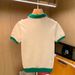 Men's Clothing Luxury Fashion Slim Lapel Sweater Elegant Vertical Stripes Color Matching Short Sleeved Knitted Polo Shirt_viptrois.com