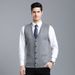 Men's Wool Blended V Neck Knitted Cardigan Vest Cardigan Sweater Colorblock Casual All Match Sleeveless Vest_viptrois.com